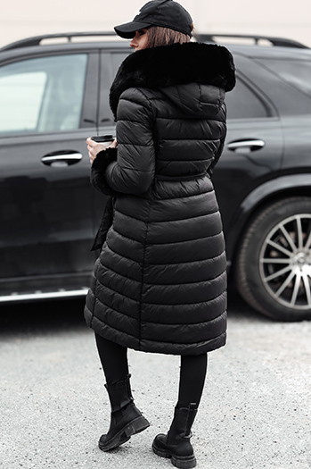 Lange Damen Steppjacke ZAELEGANTE schwarz Dstreet TY4779