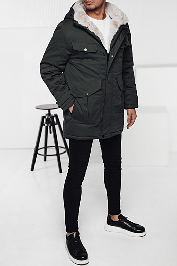 Herren Winter Parka Jacke mit Kapuze grün Dstreet TX4961