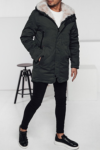 Herren Winter Parka Jacke mit Kapuze grün Dstreet TX4963
