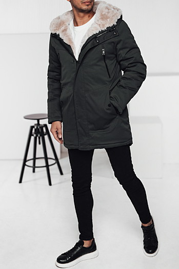 Herren Winter Parka Jacke mit Kapuze grün Dstreet TX4966