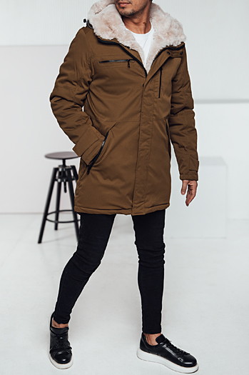 Herren Winter Parka Jacke mit Kapuze beige Dstreet TX4968
