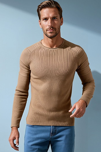 Herren Pullover beige Dstreet WX2288