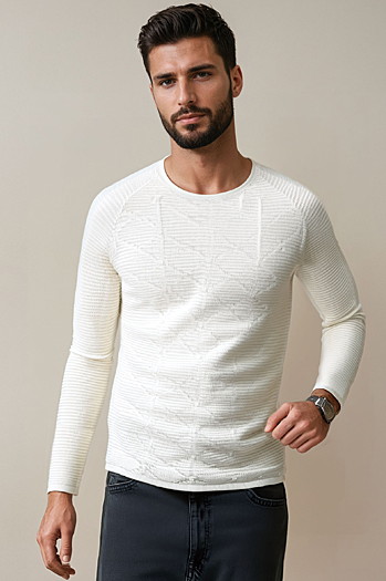 Pullover für Männer in Ecru WX2301