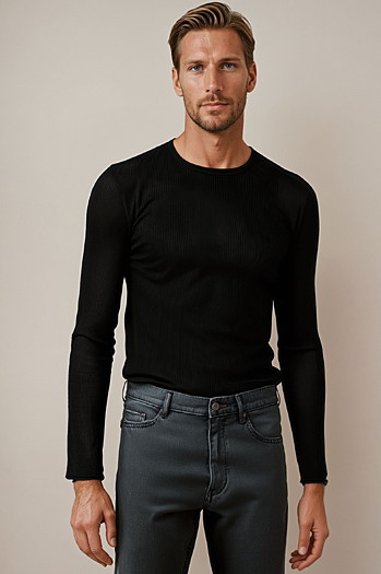 Herren Pullover schwarz WX2308