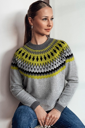 Damen Pullover RUBY GLOW grau Dstreet MY2376