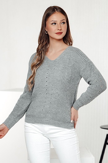 MONAVIA Damen Pullover hellgrau Dstreet MY2387