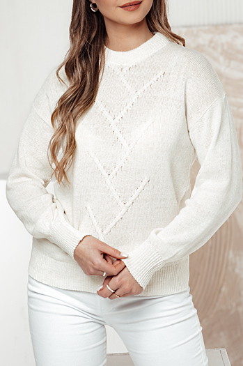 Damen Pullover in Übergröße FEMWEAVE ecru Dstreet MY2390