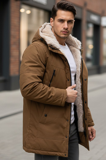 Herren Winter Parka Jacke mit Kapuze grün Dstreet TX4966