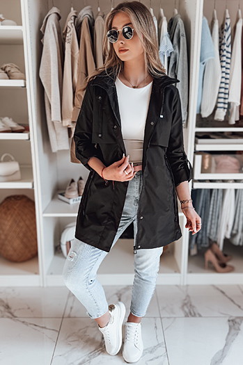 Damen-Parka-Übergangsjacke STYLINA schwarz Dstreet TY4788