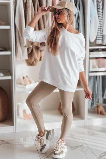 Damen Leggings mit hoher Taille FLEXION beige Dstreet UY2337