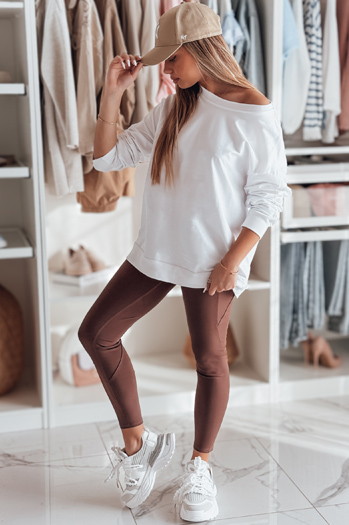 Damen Leggings mit hoher Taille FLEXION burgundy Dstreet UY2341