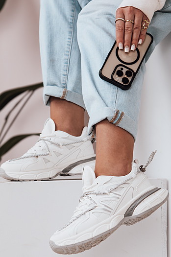Damen sportlich flache Sohle Turnschuhe LUXORUNS weiß Dstreet ZY0617