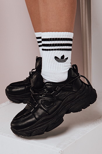 Damen Turnschuhe auf dicker Sohle NEWMOVE schwarz Dstreet ZY0622
