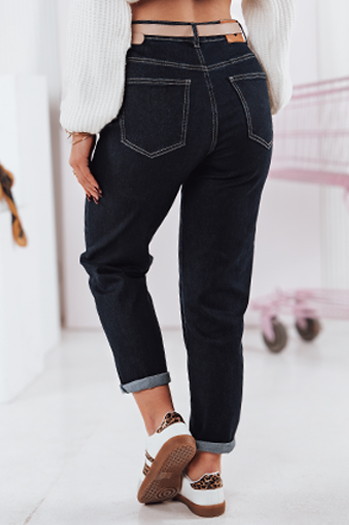 Damen Denim Mom Fit Hose STRAIGHTY dunkelblau Dstreet UY2390