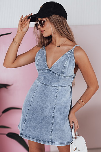 Trägerloses Kleid aus Denim LEALA Dstreet EY2568