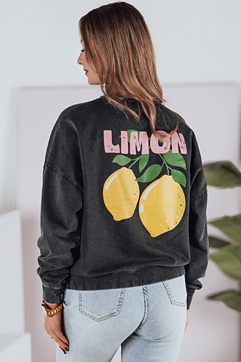 Damen Sweatshirt in Einheitsgröße LEMONFIT graphit Dstreet BY1348