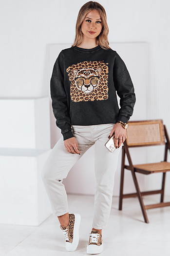 Damen Einheitsgröße CHEETAHART Sweatshirt graphit Dstreet BY1352