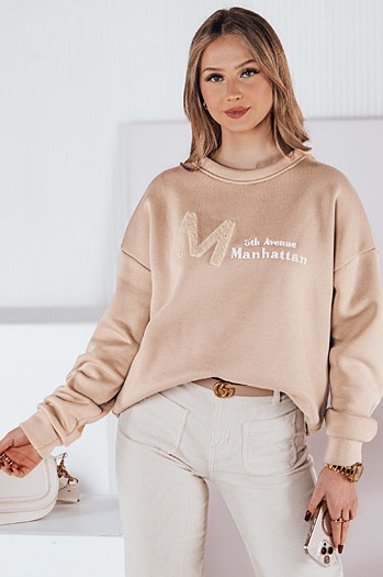 Damen Sweatshirt in Übergröße AVENUE beige Dstreet BY1354