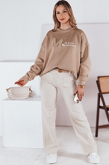 Damen Sweatshirt in Einheitsgröße AVENUE Kaffee Dstreet BY1355