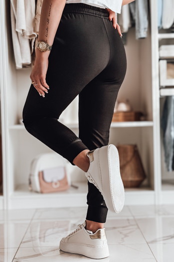 Damen Slim Fit Jogginghose SPORTIVO schwarz Dstreet UY2398