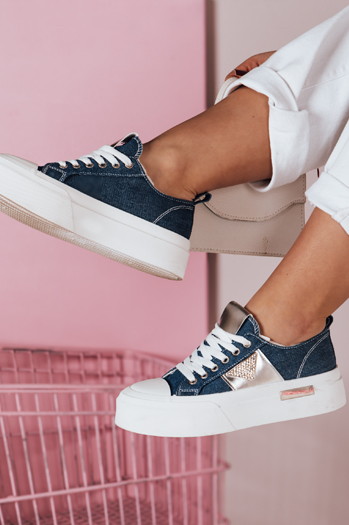 Damen Plateau Turnschuhe TRENDIS denim Dstreet ZY0678