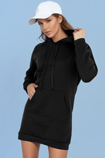 Langer Damen-Kapuzenpullover in Übergröße TIMMY schwarz Dstreet EY2558