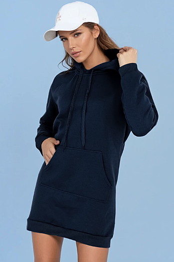Damen Langer Kapuzenpullover in Übergröße TIMMY navy blau Dstreet EY2563