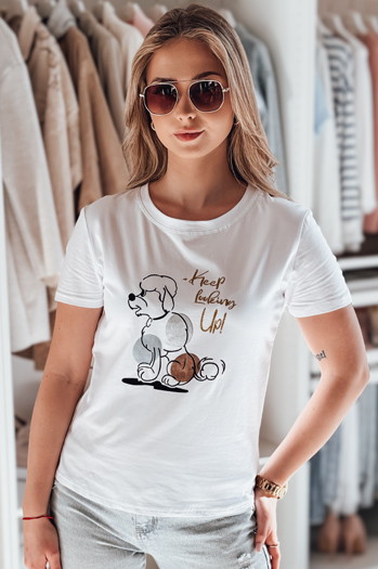 Damen LUMIFIT Pudel-T-Shirt weiß Dstreet RY2738