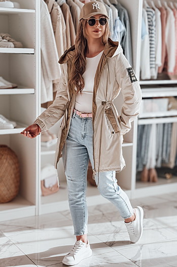 Damen GLAMOON Übergangs-Parka-Jacke beige Dstreet TY4811