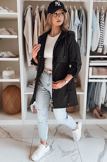 MODOVIA Damen-Parka-Übergangsjacke schwarz Dstreet TY4812