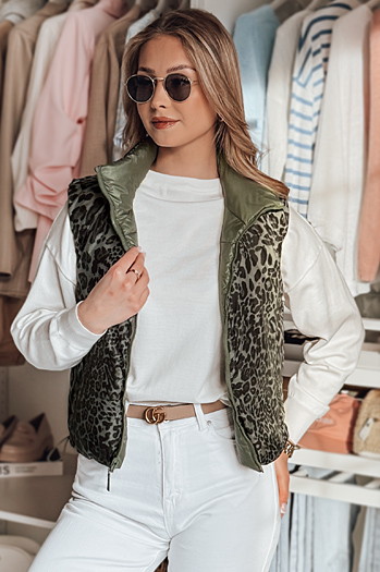 Kurze Damen-Wendeweste CHIPUFF grün Dstreet TY4824