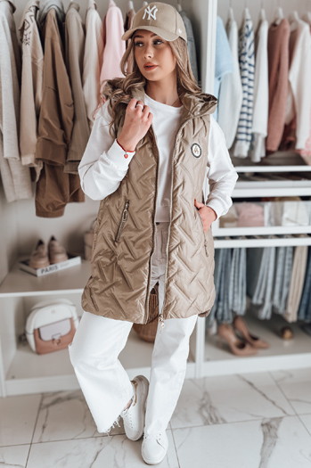 Damen Übergangsweste gesteppt GRANDI camel Dstreet TY4829