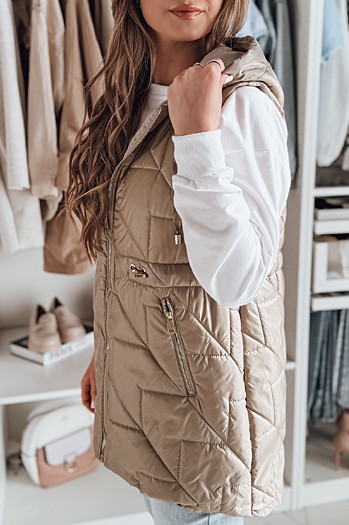 Damen Übergangs-Steppweste OLINVIA camel Dstreet TY4835