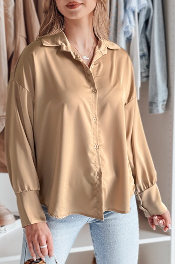 Damenhemd in Übergröße SATINIA beige Dstreet DY0451