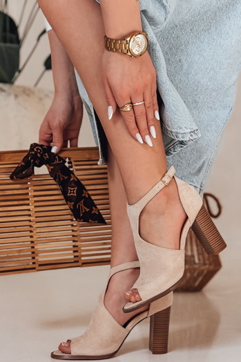 Damen Sandalen auf einer Stange SLUPER beige Dstreet ZY0734