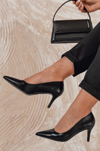 Damen FEMILONE mittlerer Absatz Stilettos schwarz Dstreet ZY0735