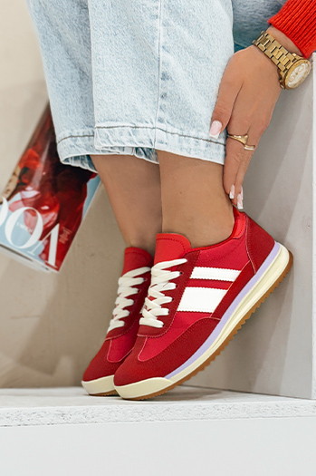 Damen sportliche Turnschuhe RAVIOS rot Dstreet ZY0826