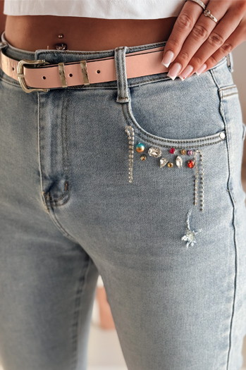Damen Skinny Jeans BLINGBLING blau Dstreet UY2451