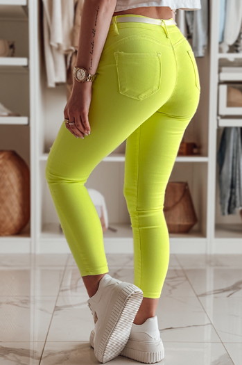 Damen Skinny Hose mit Gürtel VIVASKIN gelb Dstreet UY2461
