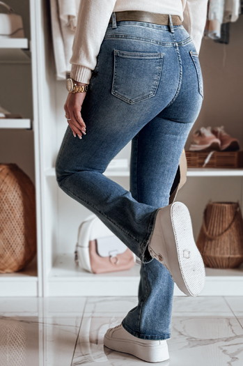 Damen Denim Schlaghose mit Gürtel FITLOW blau Dstreet UY2466