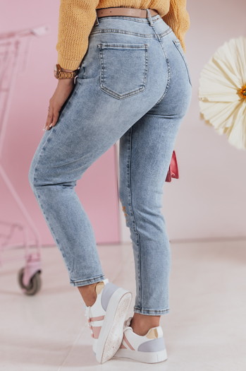 Damen Denim Slim Fit Floral Hose FLORENSSO blau Dstreet UY2467
