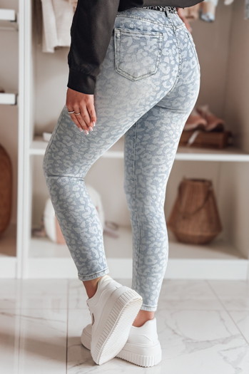 Damen Skinny Jeans Hose mit Gürtel FELINA blau Dstreet UY2474