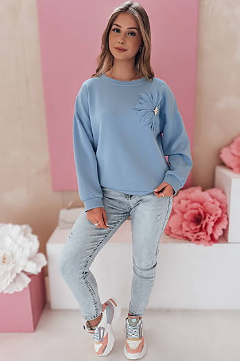 Damen Sweatshirt in Übergröße FLORINE blau Dstreet RY2764