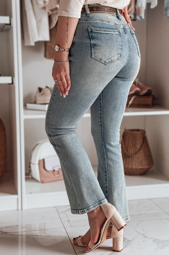 Damen Denim Schlaghose mit Gürtel FAREVIS blau Dstreet UY2483
