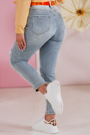 Damen Denim Slim Fit Hose mit Gürtel GIRLHOOD blau Dstreet UY2484