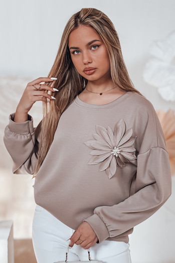 Damen Sweatshirt in Übergröße FLORINE mokka Dstreet RY2765
