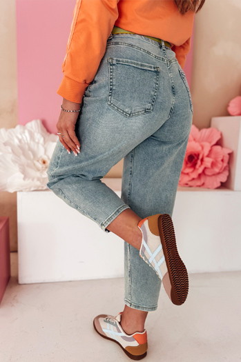 Damen mom fit Denim Hose MOMTEZ blau Dstreet UY2485