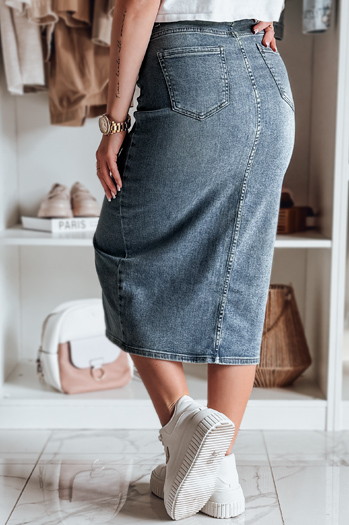 Midirock aus Denim mit Schlitz DENIZA blau Dstreet CY0484