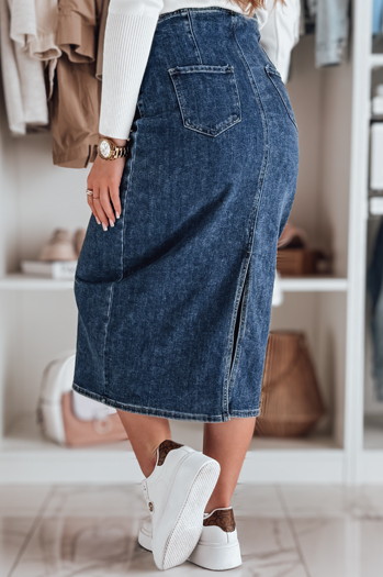 Midirock aus Denim mit Schlitz VISTANO blau Dstreet CY0485