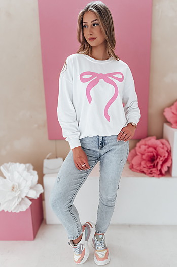Damen Sweatshirt in Übergröße SOFTTIE weiß Dstreet BY1358